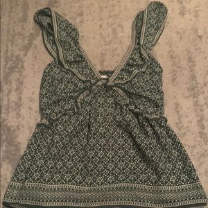 Green Patterned Women's Top